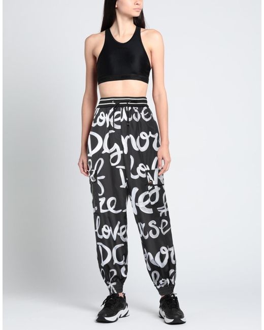 Dolce & Gabbana Black Drawstring Casual Pants