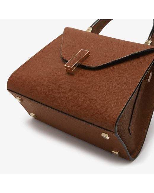 Valextra Brown Mini Iside Leather Tote Bag