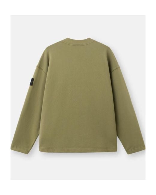 Stone Island Green Oversized-Fit Cardigan Sweatshirt With Pockets for men
