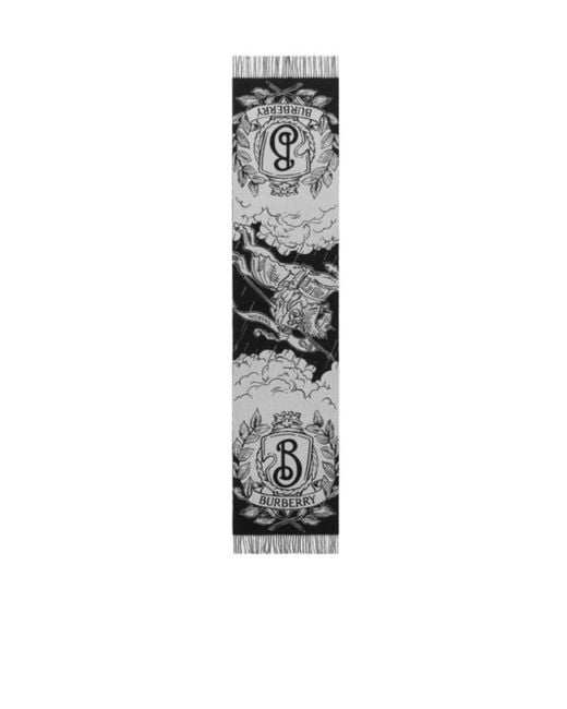 Burberry Black Reversible Logo Jacquard Scarf