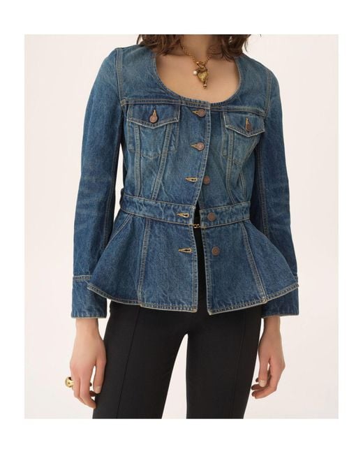 Chloé Blue Peplum Denim Jacket
