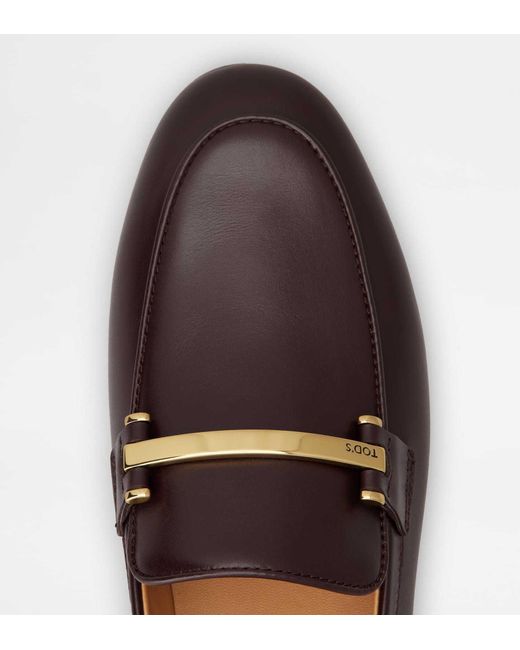 Tod's Brown Clamp Detailed Slip-On Loafers