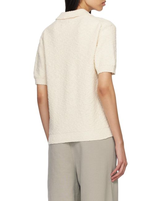 Maison Margiela White Short-Sleeved Knitted Polo-Shirt