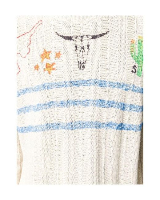 Saint Laurent White Arizona Knit Sweater for men