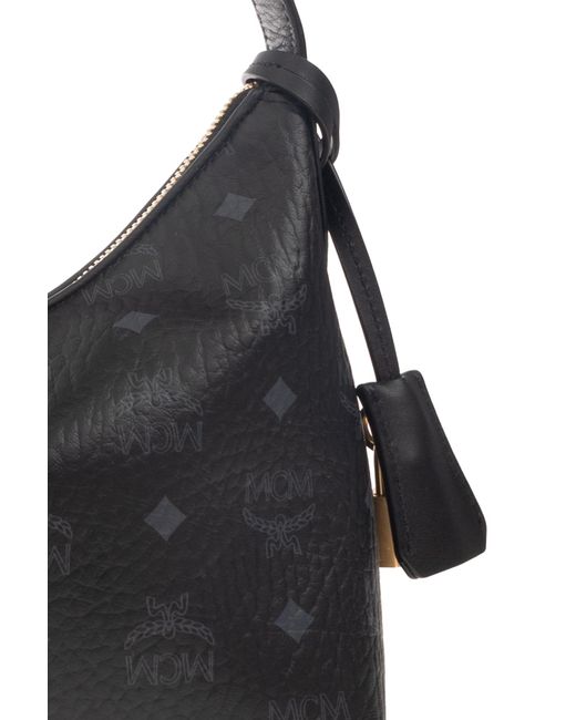 MCM Black Aren Small Hobo Shoulder Bag