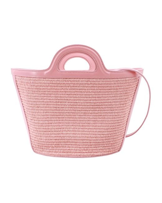 Marni Pink Tropicalia Interwoven Tote Bag
