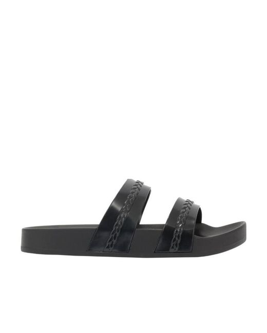 Ancient Greek Sandals Black Meli Open-Toe Slides
