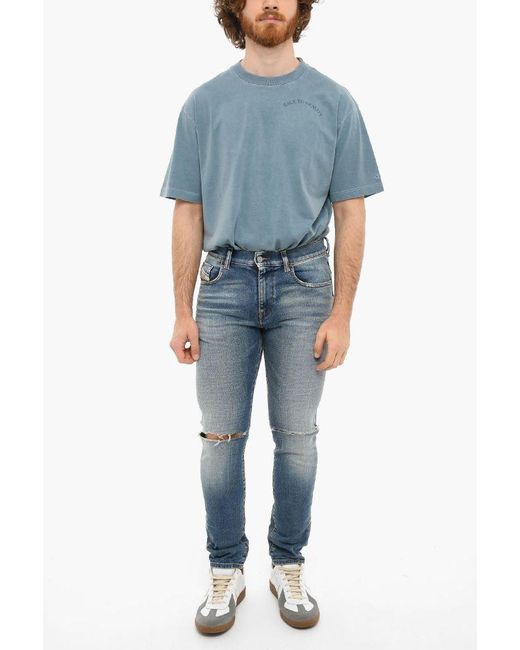 DIESEL Blue Drawstring Denim Shorts for men