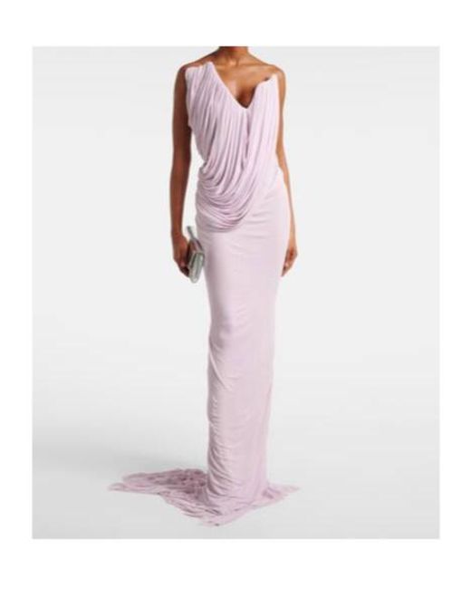 Maticevski Pink Systema Draped Jersey Gown