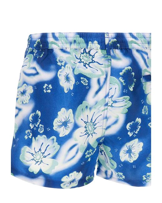 Paul Smith Blue Riso Floral Swim Shorts for men
