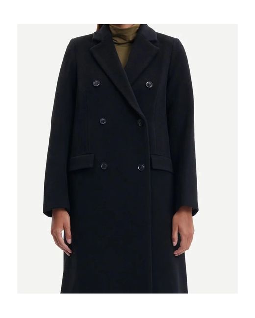 Samsøe & Samsøe Black Falcon Double-Breasted Coat