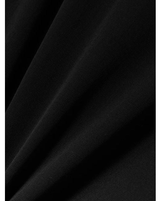 St. Agni Black Frayed Wool-Blend Twill Maxi Skirt