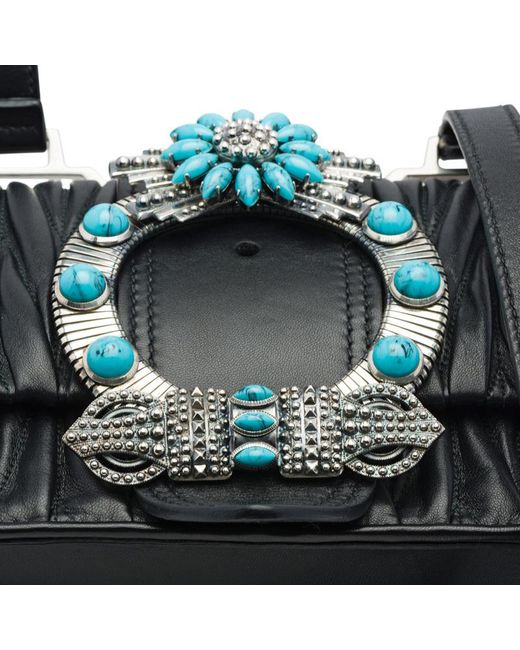 Miu Miu Black Diamond Quilted Shoulder Bag