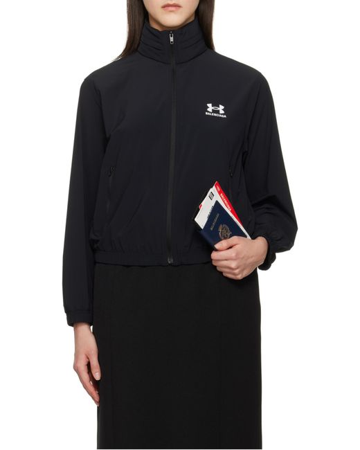 Balenciaga Blue Under Armour Logo Printed Zip-Up Windbreaker