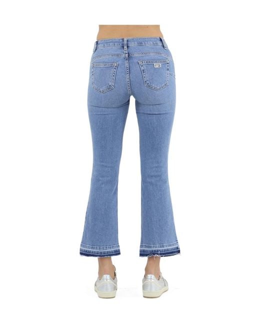 Liu Jo Blue Unfinished Hem Bootcut Jeans