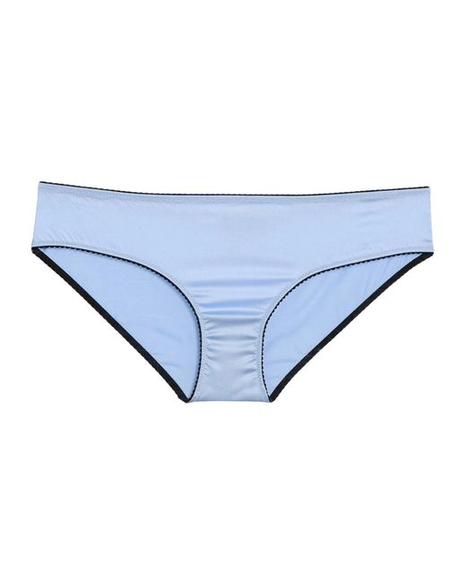 Dolce & Gabbana Blue Solid-Color Stretch Satin Panties