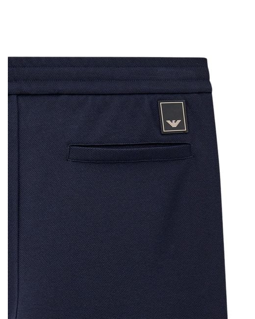 Emporio Armani Blue Elastic-Waist Athletic Pants for men