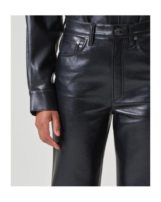 Agolde Black '90S Pinch Waist Straight Leg Trousers