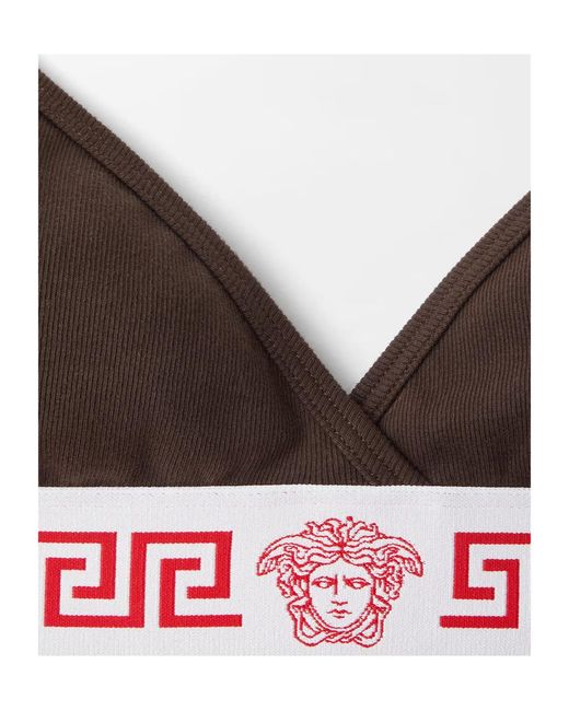 Versace Brown Ribbed Jersey Bralette