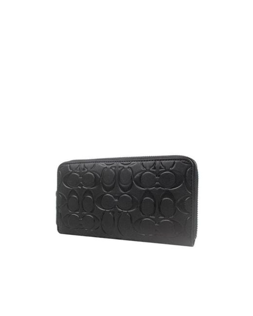 COACH Black Embossed Zipper Purse for men