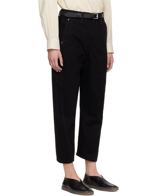 Lemaire Black Twisted Cropped Trousers