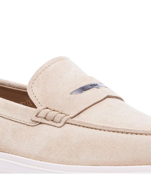 Tod's White Logo Engraved Loafers for men