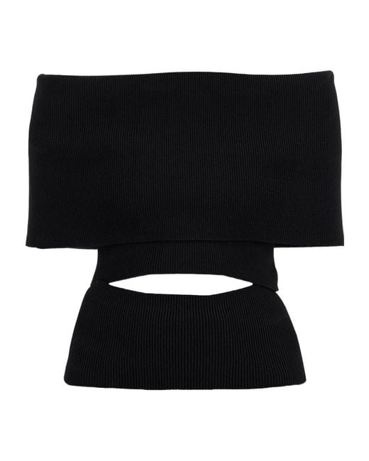 Christopher Esber Black Off-Shoulder Top