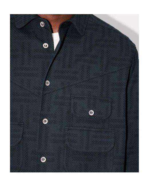 KENZO Blue Weave' Workwear Overshirt for men