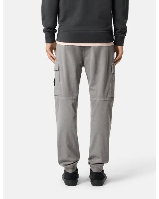 Stone Island Gray Regular-Tapered-Fit Jogger Trousers With Elastic Waist for men