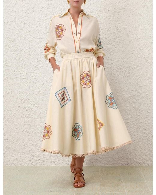 Zimmermann Natural Pattern Skirt