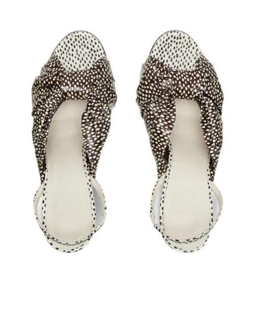 Fendi Metallic Arco Printed Slingback High-Heel Sandals
