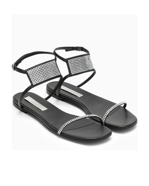 Stella McCartney White Logo Flat Sandals