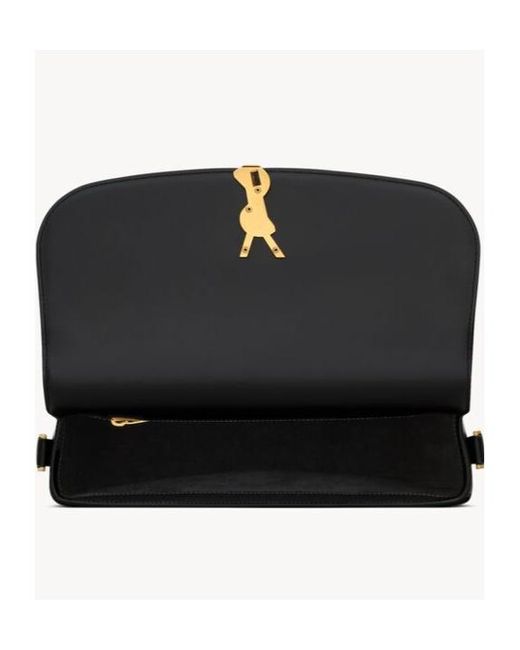 Saint Laurent Black Solferino Foldover Top Large Shoulder Bag