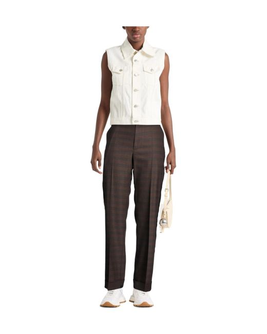 MM6 by Maison Margiela Brown Solid Color Casual Trousers