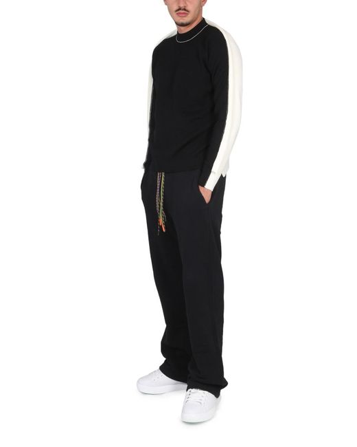Ambush Black Colour-Block Knit Crewneck Sweater for men