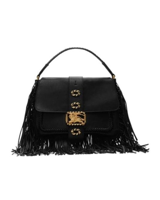 Burberry Black Rider Fringed Small Shoulder Bag