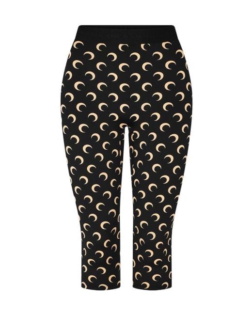 MARINE SERRE Black Moon Print Sports Shorts