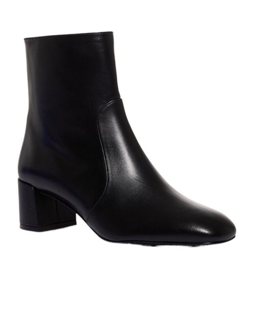 Stuart Weitzman White Zippered Ankle Boots