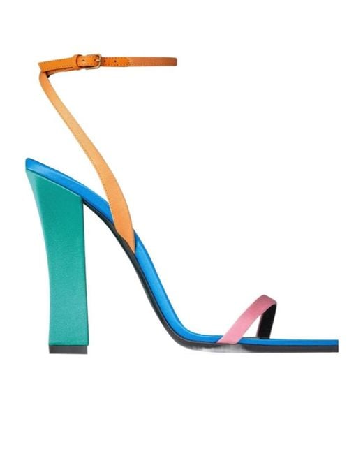 Saint Laurent Blue Dominique Open Toe Sandals