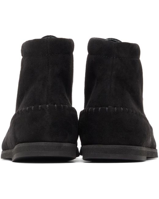 Totême Black High-Top Moccasin-Style Leather Boots
