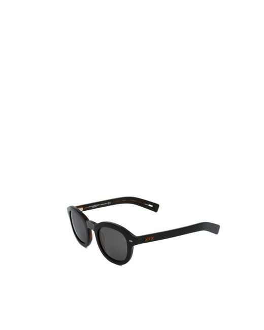 Zegna White Round-Frame Sunglasses for men