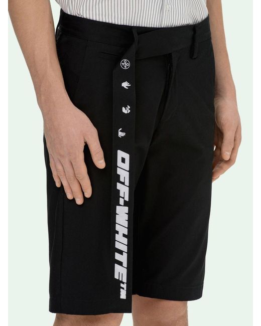 Off-White c/o Virgil Abloh Black Industrial Belted Chino Shorts for men