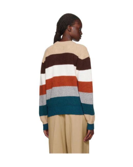 Maison Kitsuné Blue Woolen Round Neck Sweater