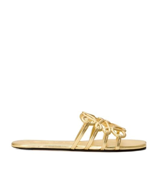 Loewe Metallic Petal Anagram Sandals