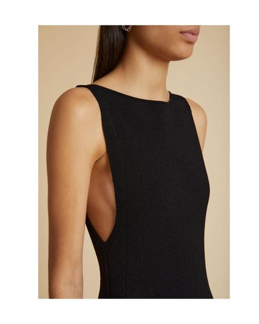 Khaite Black Crewneck Sleeveless Dress