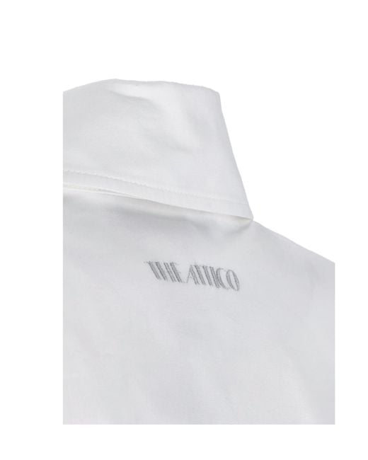 The Attico White The Strapped Shirt Dress