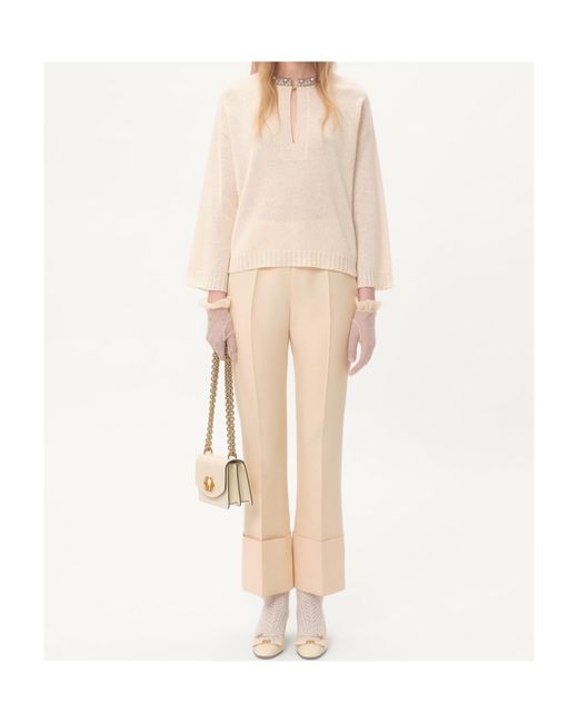 Valentino Natural Embellished Long-Sleeved Jumper