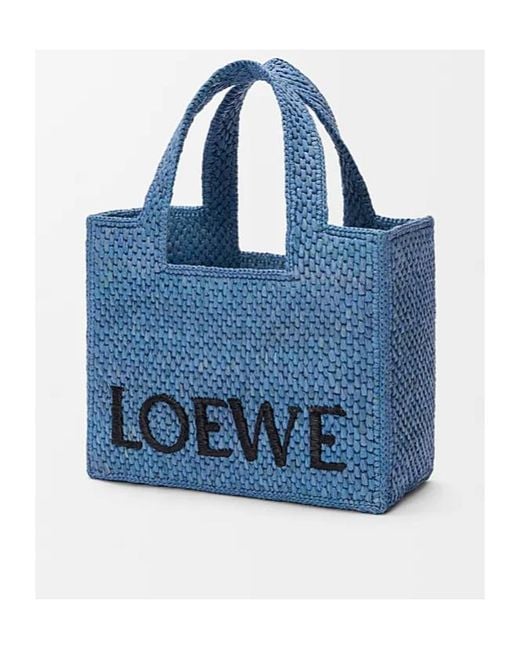 Loewe Blue Small Font Tote Hand Bag