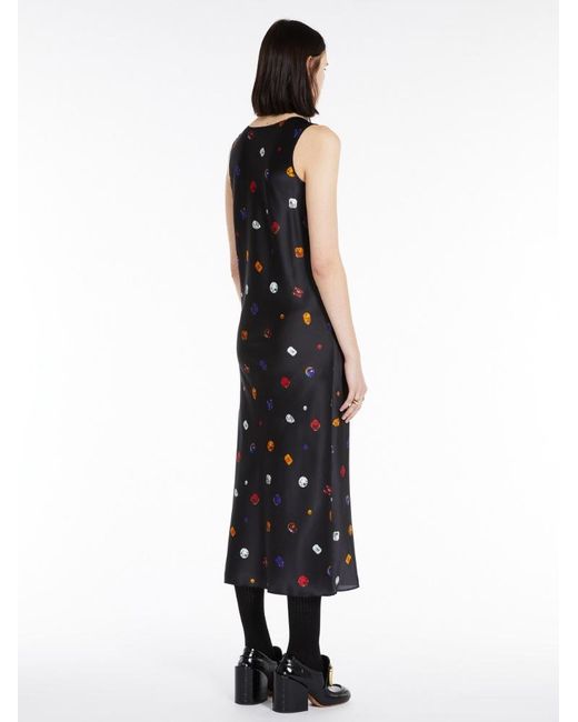 Sportmax Black Printed Sleeveless Dress
