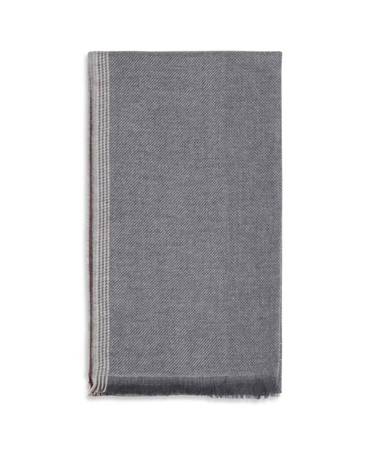 Brunello Cucinelli Gray Fringed Scarf for men